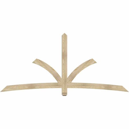 Ekena Millwork Davenport Rough Sawn Timber Gable Bracket, Douglas Fir, 96"W x 44"H x 2"D x 4"F, 11/12 Pitch GBW096X44X0204DAV00RDF